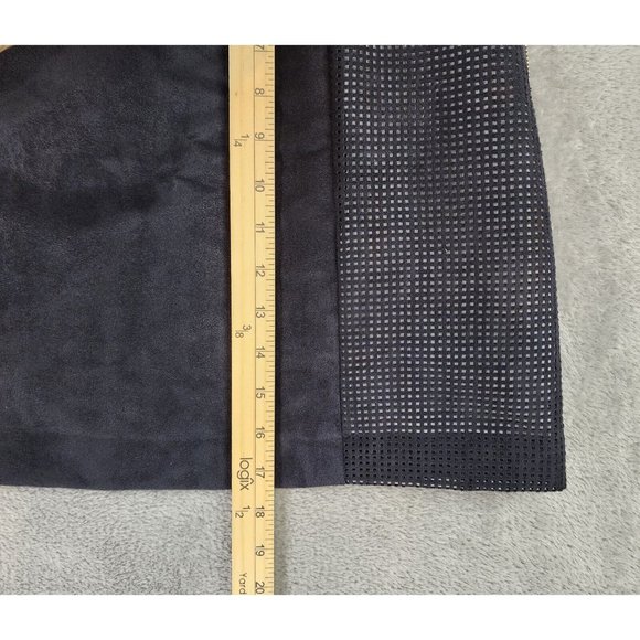 Worthington Skirt Womens 8 Black Faux Suede Mesh Retro A Line Mini - Picture 5 of 8